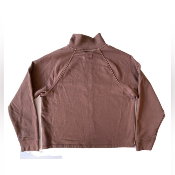 Madewell Ribbed Half-Zip Raglan Sweatshirt brown small - Picture 11 of 16